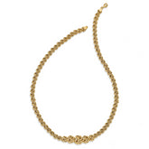 14K Gold Fancy Link Necklace with Polished Finish for Women, 17.5in